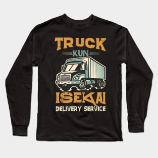 Anime meme Isekai Truck-Kun Isekai delivery service retro vintage design Long Sleeve T-Shirt